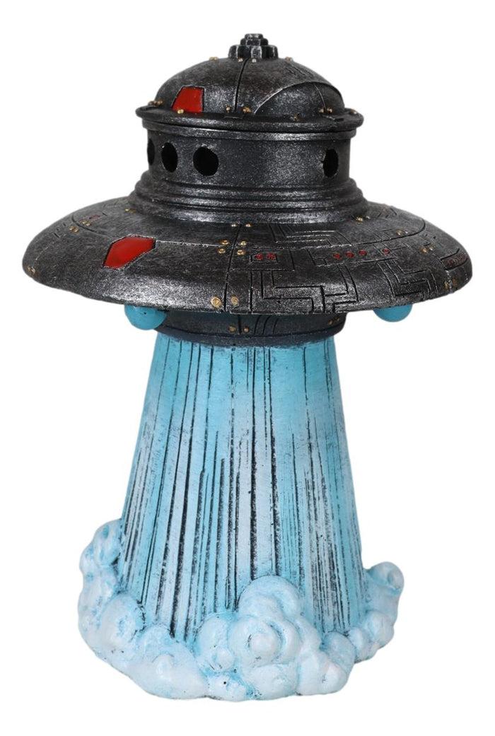 Ebros Gift Flying Saucer Spaceship UFO Alien Craft Taking Off Backflow Incense Cone Burner