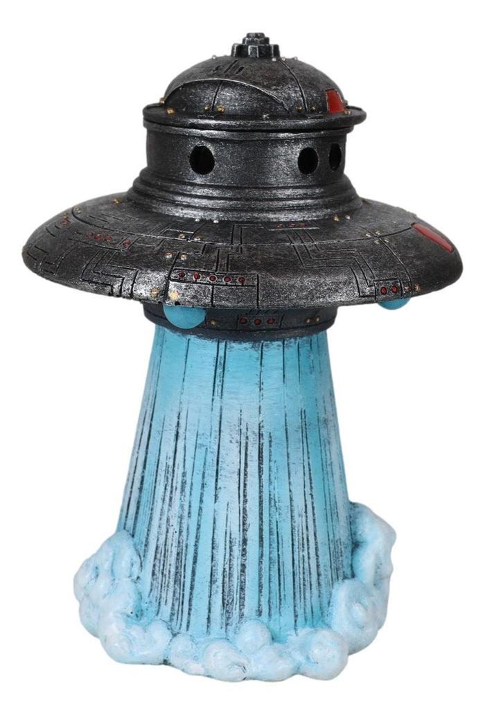 Ebros Gift Flying Saucer Spaceship UFO Alien Craft Taking Off Backflow Incense Cone Burner