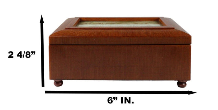 Ebros Gift Footprints Inspirational God Carried You Polished Burlwood Musical Trinket Box