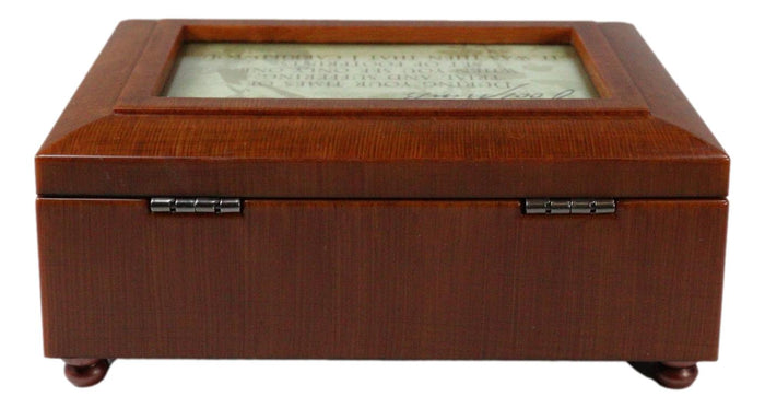 Ebros Gift Footprints Inspirational God Carried You Polished Burlwood Musical Trinket Box