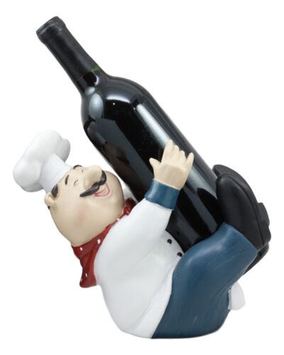 Ebros Gift For The Love Of Wine Fat Chef Marco Hugging Wine Bottle Holder Figurine Kitchen