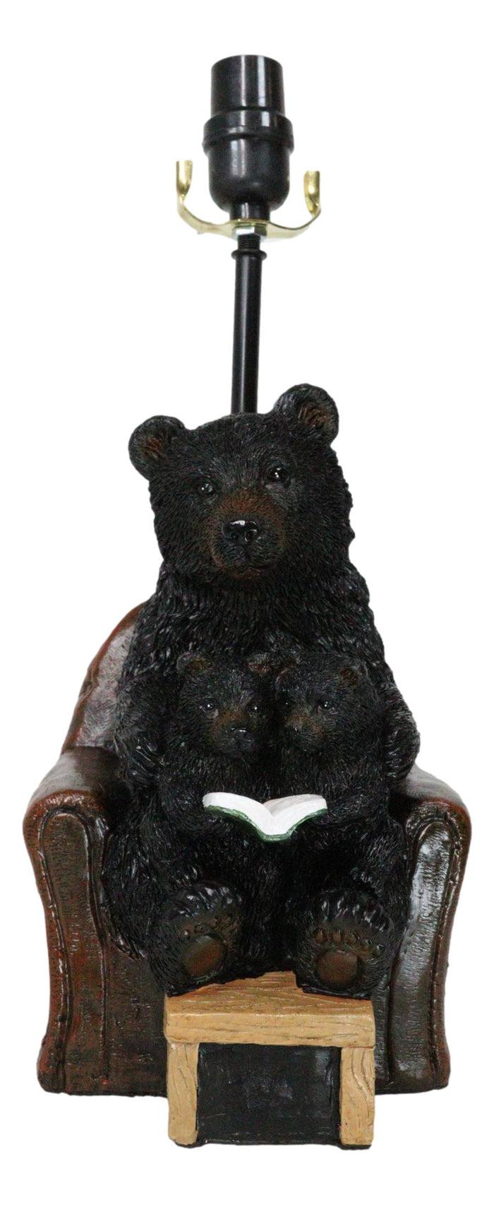 Ebros Gift Forest Bedtime Story Mama Bear Reading To Cub Bears On Cozy Couch Table Lamp