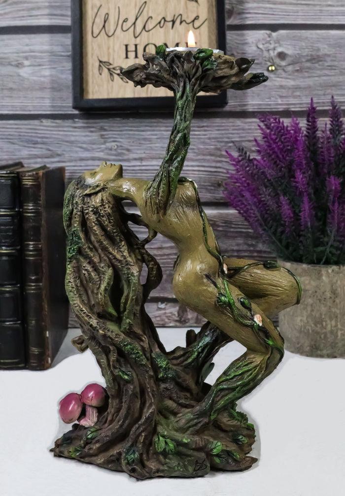 ebros gift Forest Celtic Greenman Tree Woman Gaia Dryad Ent Goddess Tea Light Candle Holder