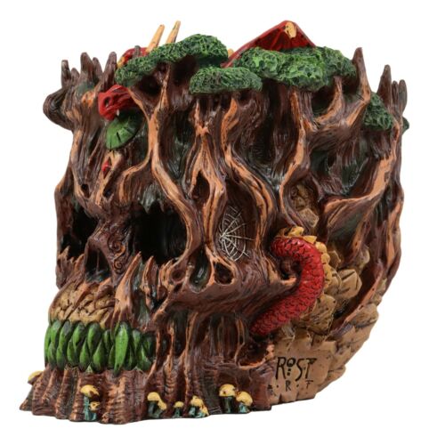 Ebros Gift Forest Ent Treant Skull With Dragon Statue 5.5'L Greenman Dungeons And Dragons