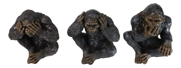 Ebros Gift Forest Mythical See Hear Speak No Evil Sasquatch Big Foot Cryptid Apes Figurines