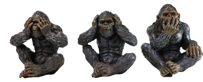 ebros gift Forest Mythical See Hear Speak No Evil Sasquatch Big Foot Cryptid Apes Figurines