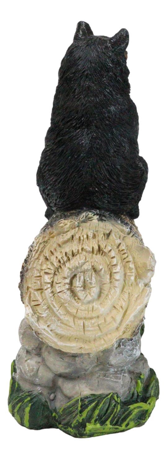 Ebros Gift Forest Teamwork Black Bears And Cub Family Crossing Tree Log Bridge Figurine