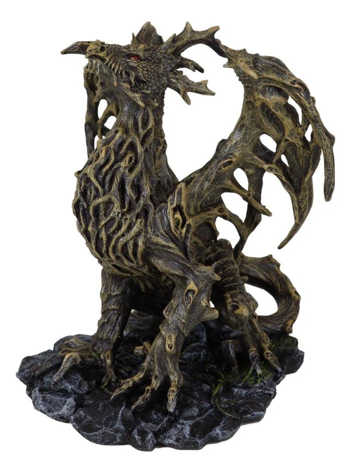 Ebros Gift Forest Tree Ent Greenman Dendritic Dragon With Red Blood Moon Eyes Figurine
