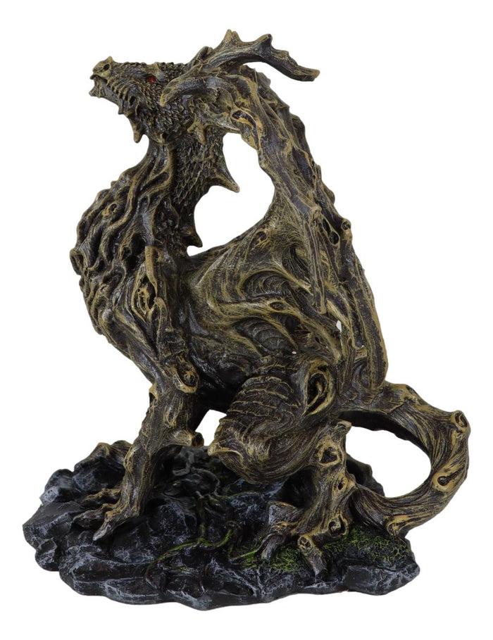 Ebros Gift Forest Tree Ent Greenman Dendritic Dragon With Red Blood Moon Eyes Figurine