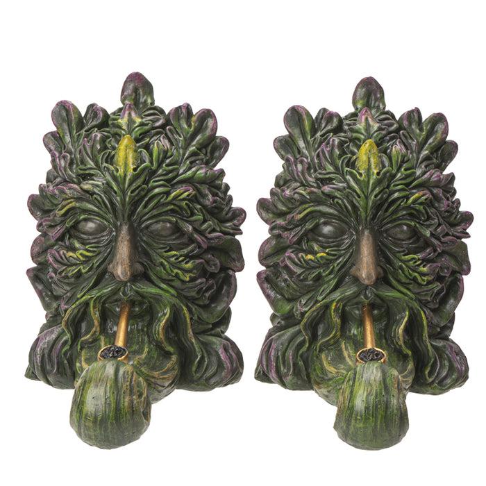 Ebros Gift Forest Tree Spirit Ent Celtic Greenman Smoking Golden Pipes Decorative Bookends