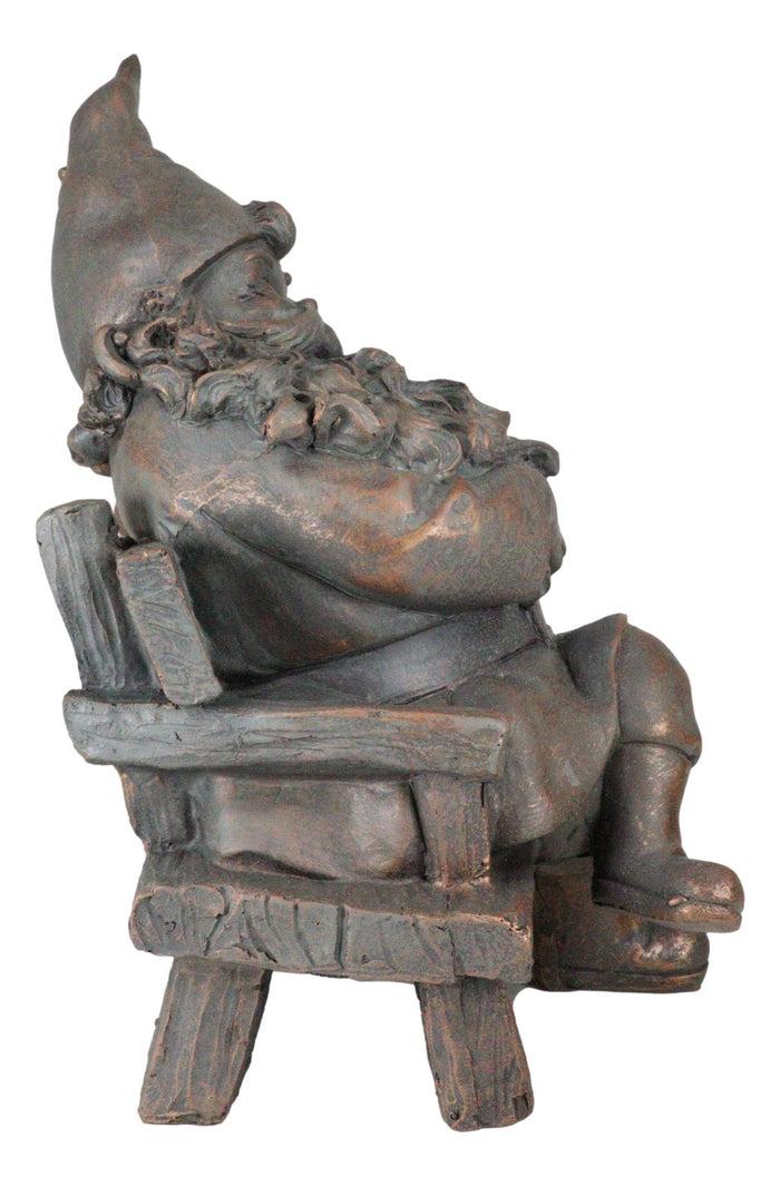 Ebros Gift Forever Love Mr And Mrs Gnome Couple Sitting On Wooden Stool Bench Figurine