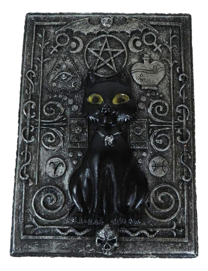 Ebros Gift Fortune Telling Triple Moon Black Cat Wicca Tarot Cards Decorative Box Figurine