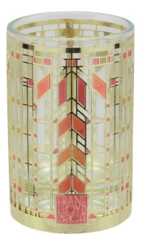 Ebros Gift Frank Lloyd Wright Barton House Buffet Cabinet Door Brass Votive Candle Holder