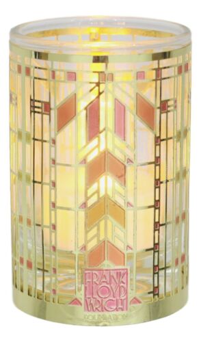 ebros gift Frank Lloyd Wright Barton House Buffet Cabinet Door Brass Votive Candle Holder