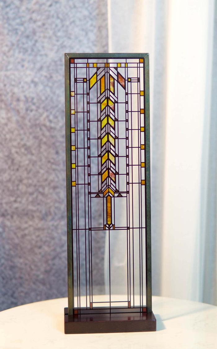 Ebros Gift Frank Lloyd Wright Barton House Buffet Door Stained Glass Wall Or Desktop Plaque