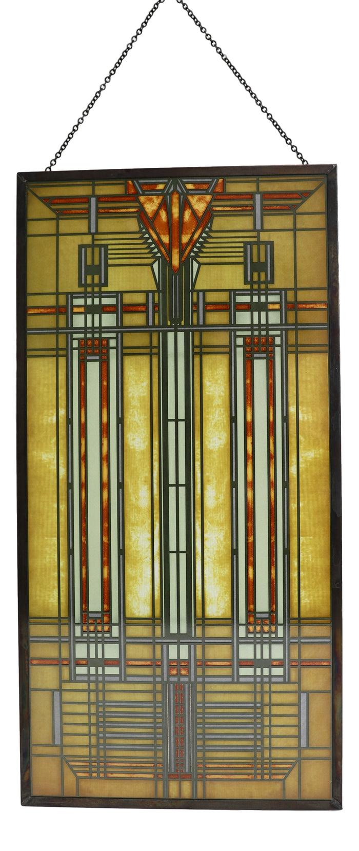 Ebros Gift Frank Lloyd Wright Bradley House Skylight Stained Glass Wall Or Desktop Plaque