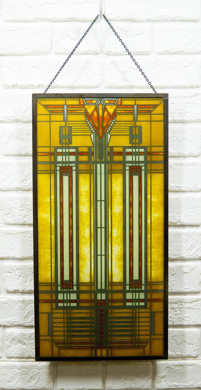 Ebros Gift Frank Lloyd Wright Bradley House Skylight Stained Glass Wall Or Desktop Plaque