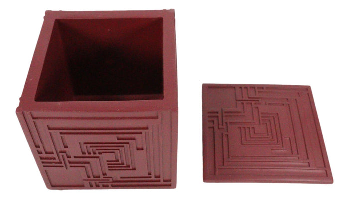 Ebros Gift Frank Lloyd Wright Charles Ennis House Petite Cube Trinket Box Textile Block Art