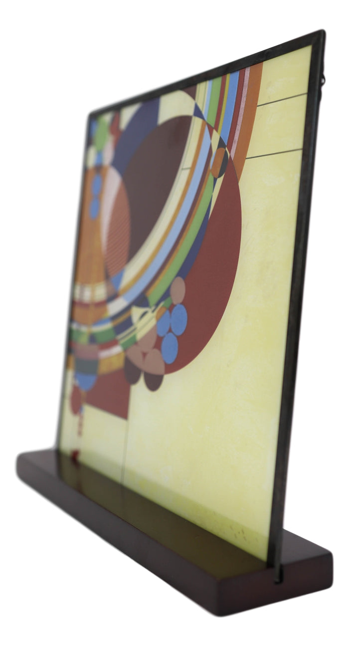 Ebros Gift Frank Lloyd Wright Colorful March Balloons Stained Glass Wall Or Desktop Plaque