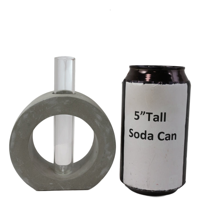 Ebros Gift Frank Lloyd Wright Contemporary Polished Concrete Small Circle Floral Bud Vase