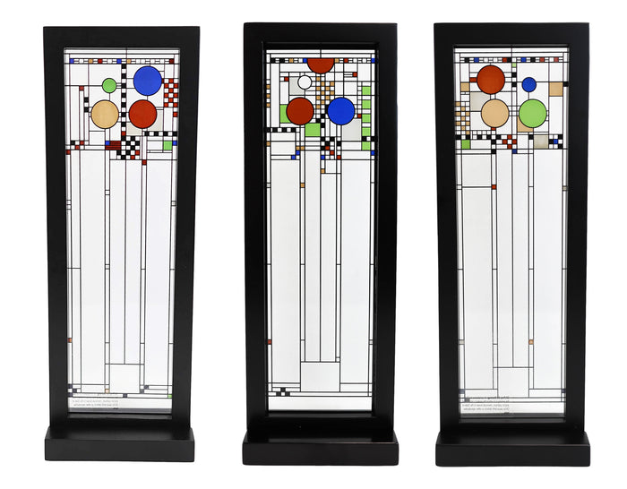 ebros gift Frank Lloyd Wright Coonley Playhouse Window Panels Stained Glass Plaques Set