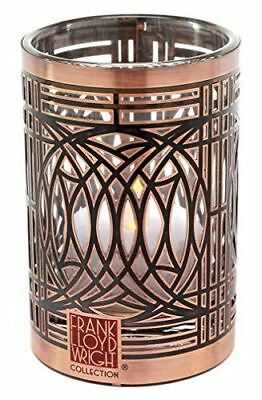 Ebros Gift Frank Lloyd Wright George Blossom House Art Glass Brass Votive Candle Holder