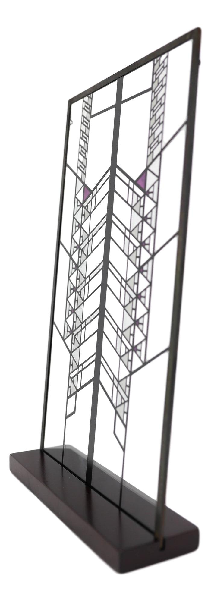 Ebros Gift Frank Lloyd Wright Hollyhock Flower House Stained Glass Wall Or Desktop Plaque