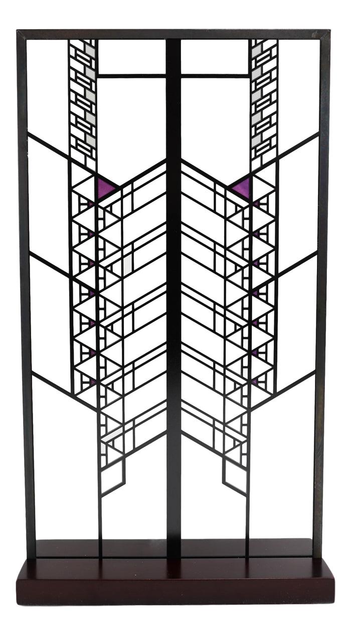 Ebros Gift Frank Lloyd Wright Hollyhock Flower House Stained Glass Wall Or Desktop Plaque