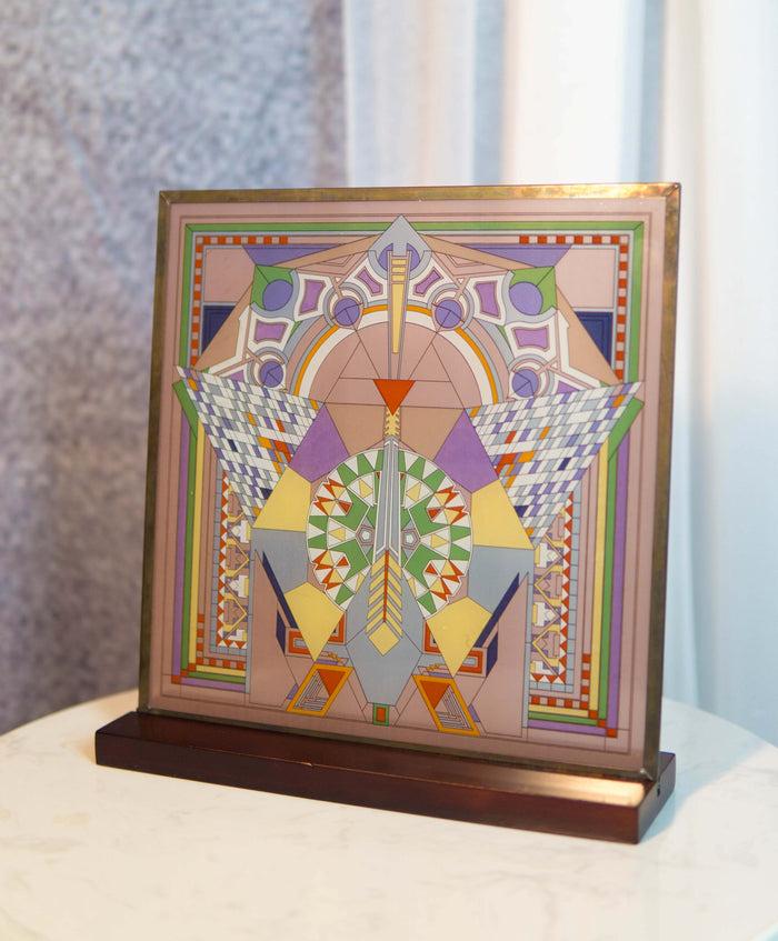 Ebros Gift Frank Lloyd Wright Imperial Hotel Peacock Rug Stained Glass Wall Desktop Plaque