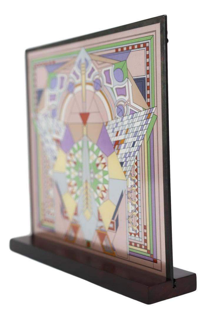 Ebros Gift Frank Lloyd Wright Imperial Hotel Peacock Rug Stained Glass Wall Desktop Plaque