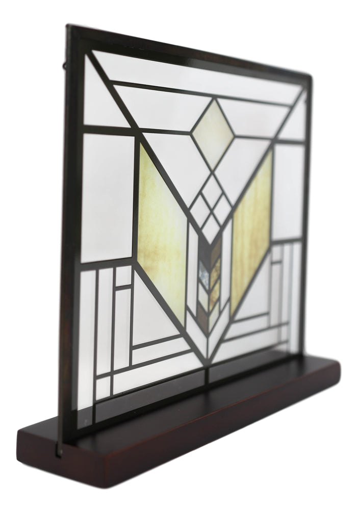 Ebros Gift Frank Lloyd Wright Lake Geneva Tulip Scene Stained Glass Wall Or Desktop Plaque