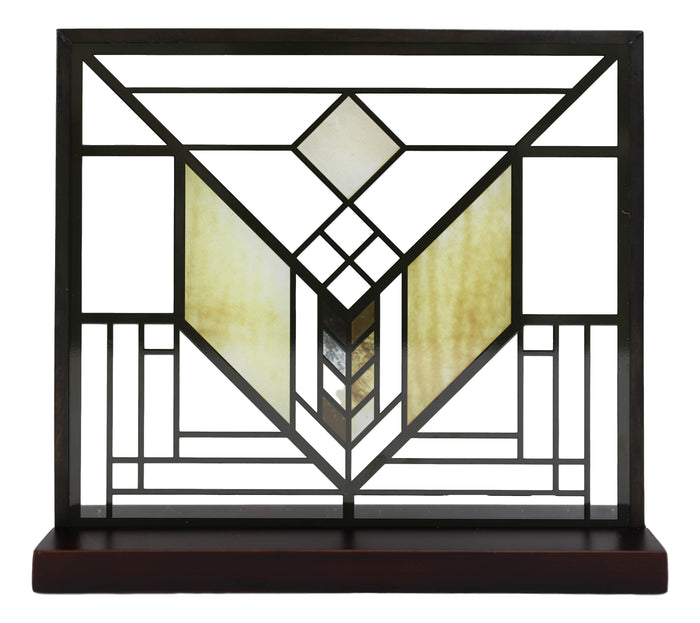 Ebros Gift Frank Lloyd Wright Lake Geneva Tulip Scene Stained Glass Wall Or Desktop Plaque