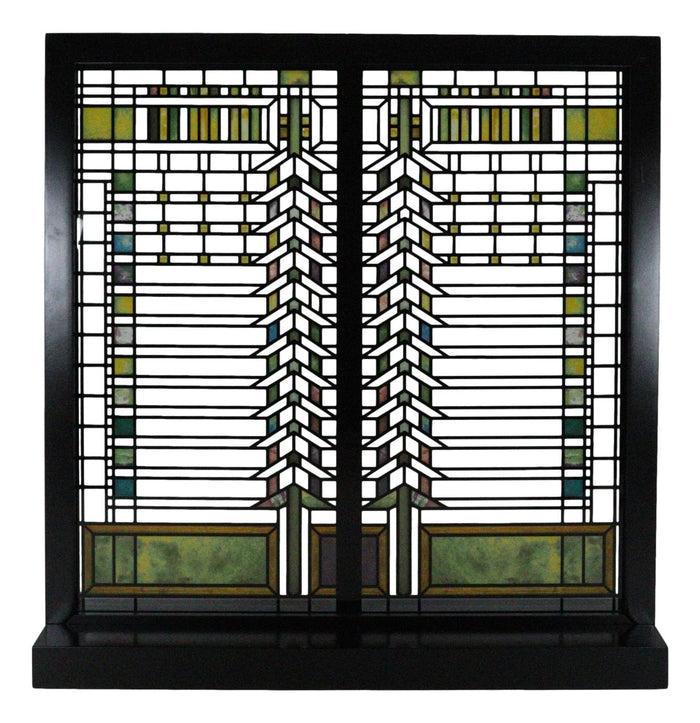 Ebros Gift Frank Lloyd Wright Martin House Casement Window Stained Glass Panel Desk Plaque