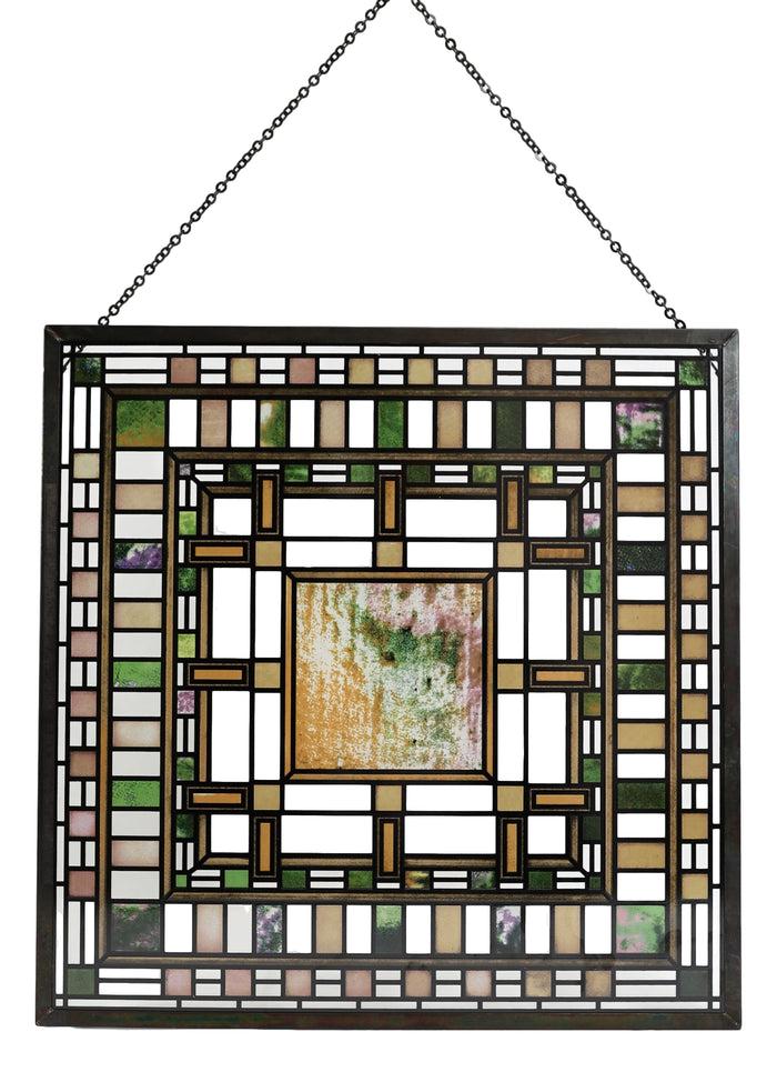 Ebros Gift Frank Lloyd Wright Martin House Pier Laylight Stained Glass Wall Desktop Plaque