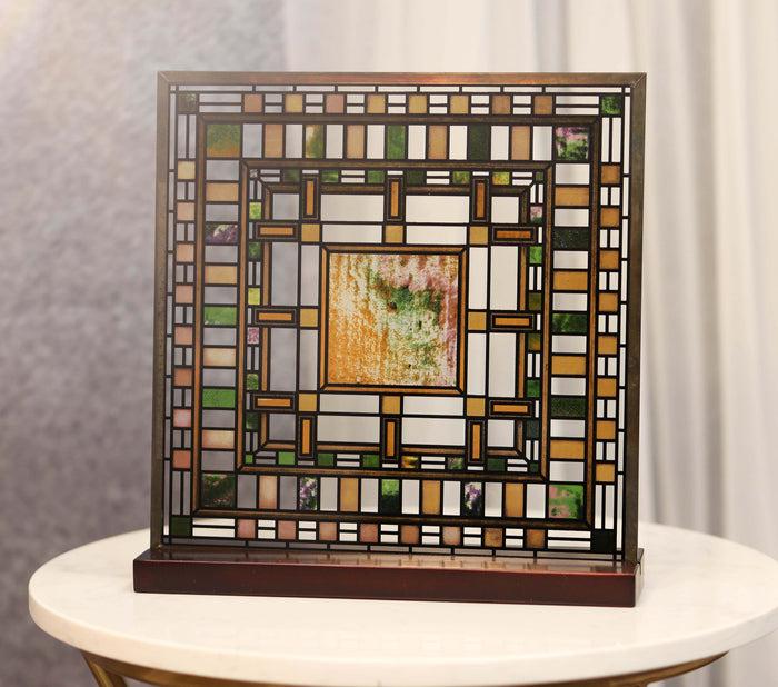 Ebros Gift Frank Lloyd Wright Martin House Pier Laylight Stained Glass Wall Desktop Plaque