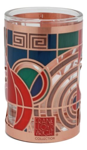 Ebros Gift Frank Lloyd Wright Max Hoffman Rug Design Brass Votive Candle Holder 3.25"Tall