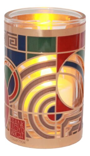 Ebros Gift Frank Lloyd Wright Max Hoffman Rug Design Brass Votive Candle Holder 3.25"Tall
