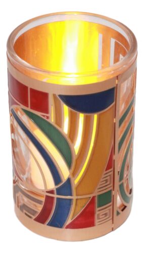 Ebros Gift Frank Lloyd Wright Max Hoffman Rug Design Brass Votive Candle Holder 3.25"Tall