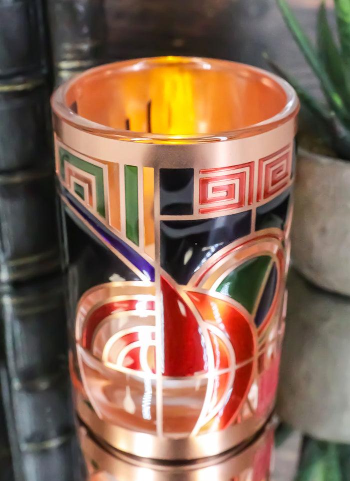 ebros gift Frank Lloyd Wright Max Hoffman Rug Design Brass Votive Candle Holder 3.25"Tall