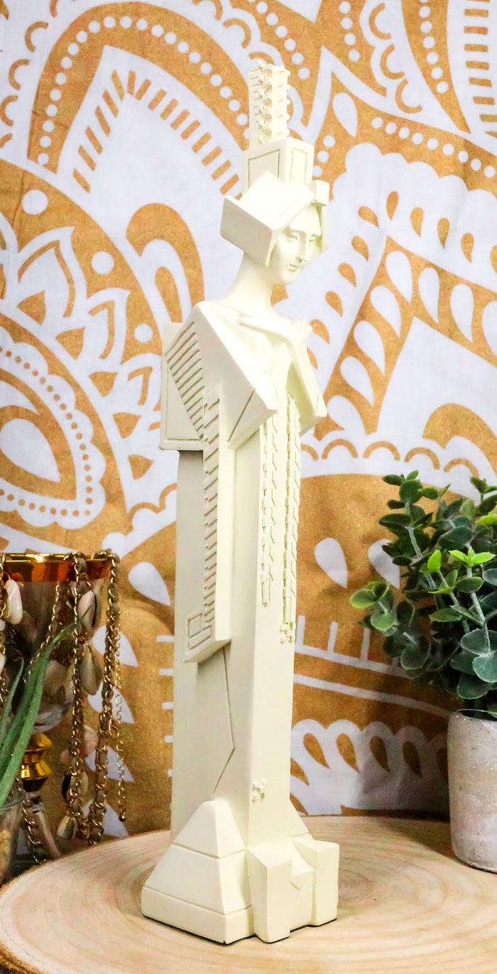 ebros gift Frank Lloyd Wright Midway Gardens White Sprite With Crossed Arms Statue Decor