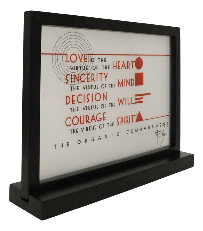Ebros Gift Frank Lloyd Wright Organic Commandment Love Virtues Glass Art Panel Plaque Decor