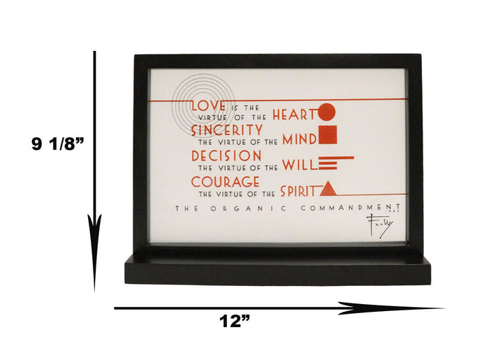Ebros Gift Frank Lloyd Wright Organic Commandment Love Virtues Glass Art Panel Plaque Decor
