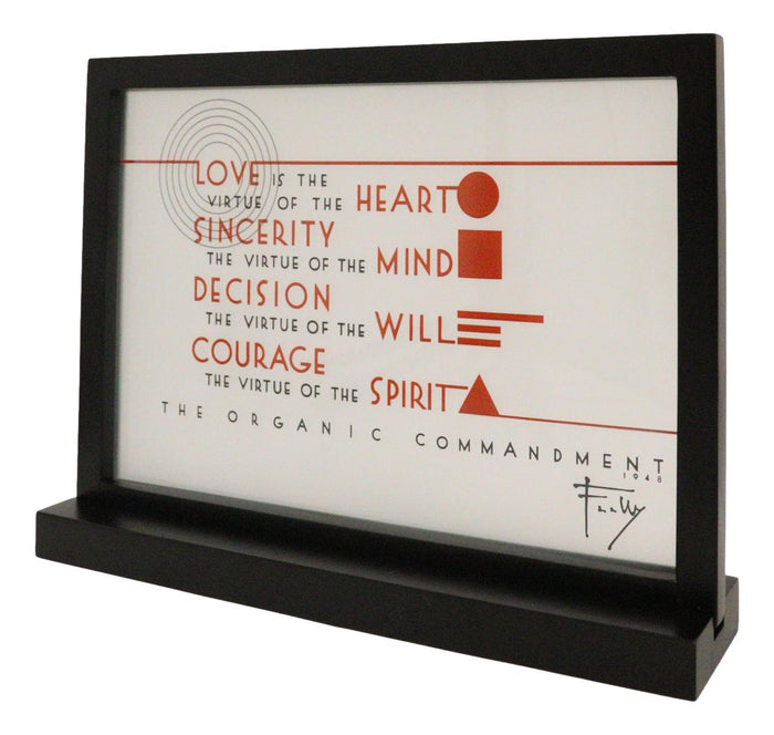 Ebros Gift Frank Lloyd Wright Organic Commandment Love Virtues Glass Art Panel Plaque Decor