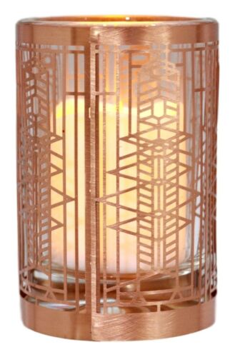 Ebros Gift Frank Lloyd Wright Robie House Art Glass Window No 51 Brass Votive Candle Holder