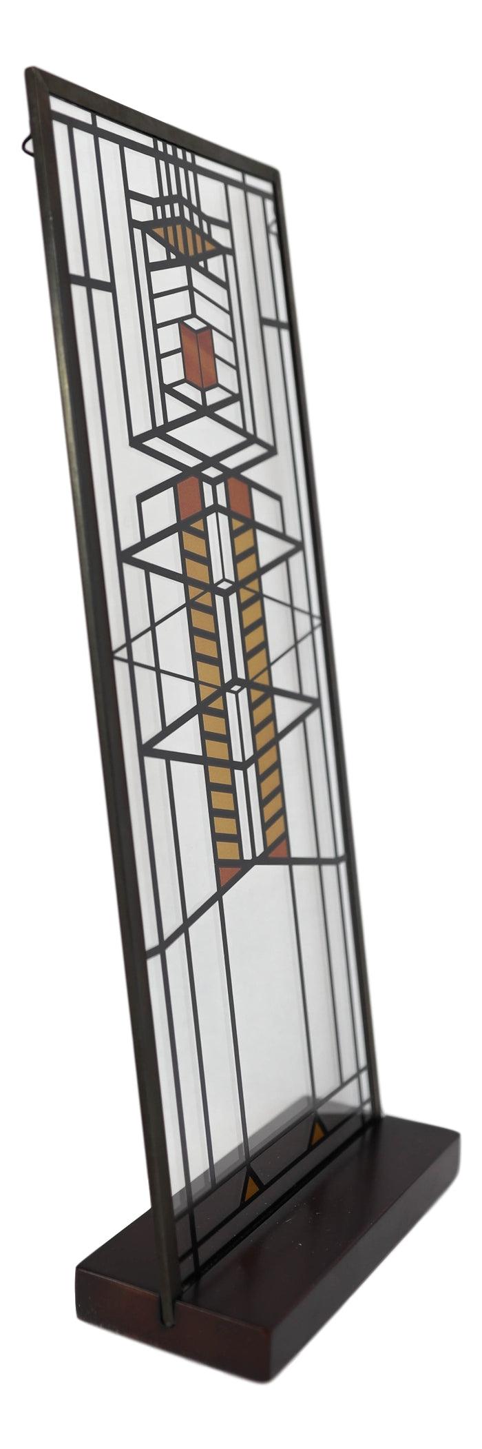 Ebros Gift Frank Lloyd Wright Robie House Window 51 Stained Glass Wall Or Desktop Plaque