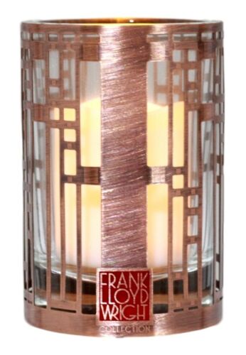 ebros gift Frank Lloyd Wright Robie House Wood Laylight Chicago Brass Votive Candle Holder