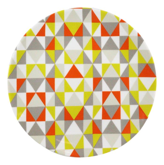 Ebros Gift Frank Lloyd Wright Textile Taliesin West Yellow Ceramic Dessert Plates Pack Of 4