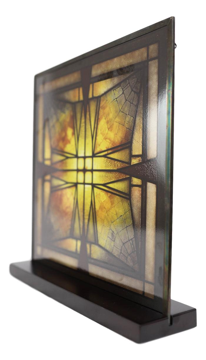 Ebros Gift Frank Lloyd Wright Thomas Entry Ceiling Light Stained Glass Wall Desktop Plaque
