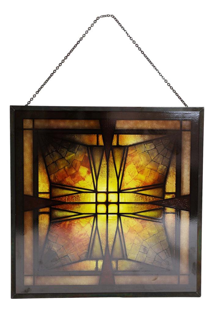 Ebros Gift Frank Lloyd Wright Thomas Entry Ceiling Light Stained Glass Wall Desktop Plaque
