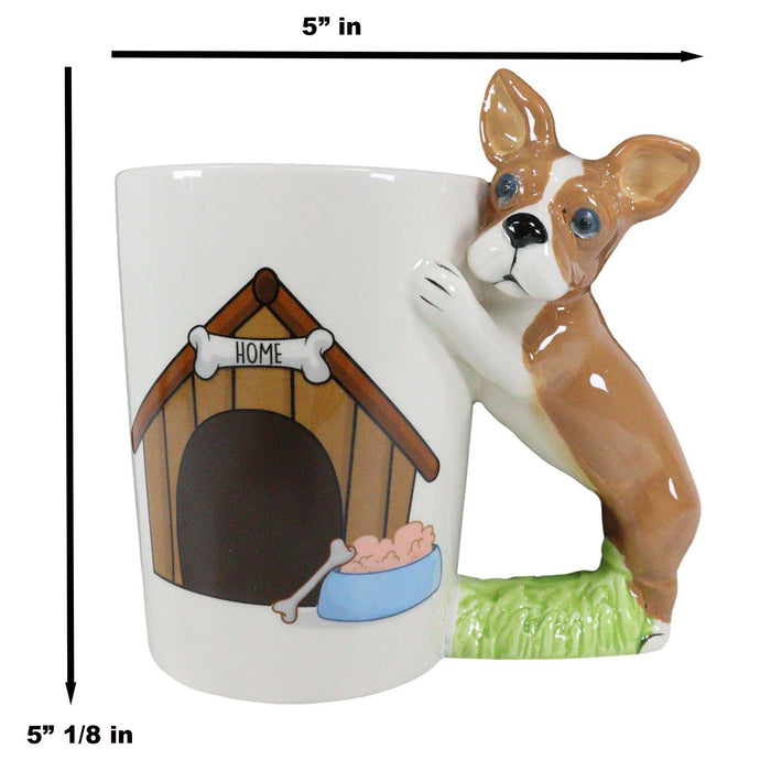 Ebros Gift French Bulldog Puppy With Bone Kennel 12oz Ceramic Mug Coffee Cup Home Kitchen